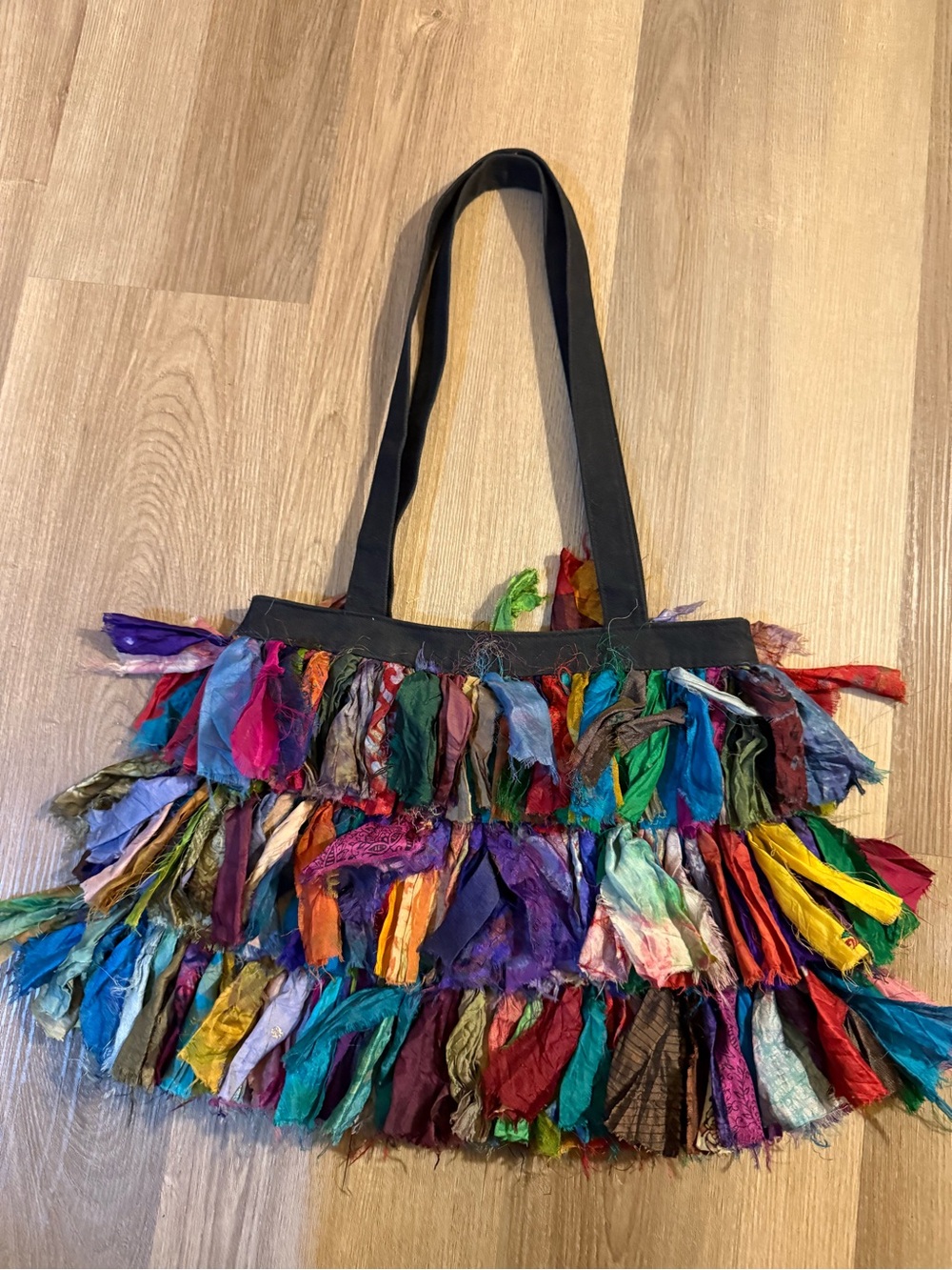 Bohemian Multi-Color Fringe Tote Bag - Unbranded